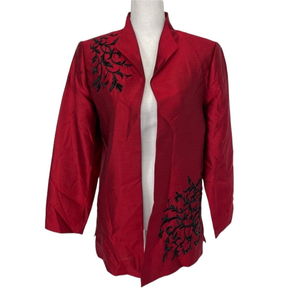 Victor Costa Silk Beaded Jacket Medium